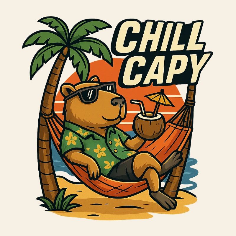 Chill Capy – Capybara de plage