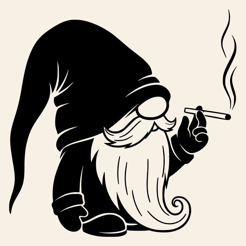 Pipe Smoking Gnome Cartoon