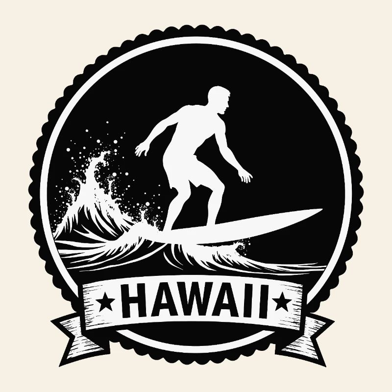 Hawaii Surf Wave Badge