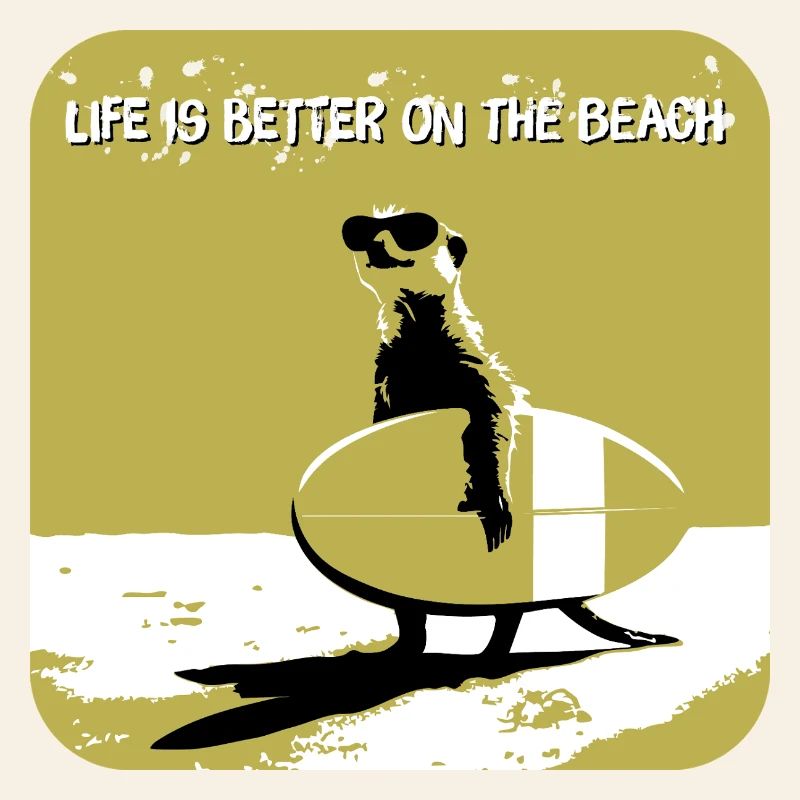 cooles Erdmännchen mit Surfboard