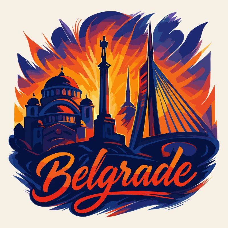 Belgrade Capitale Serbie Silhouette Cadeau
