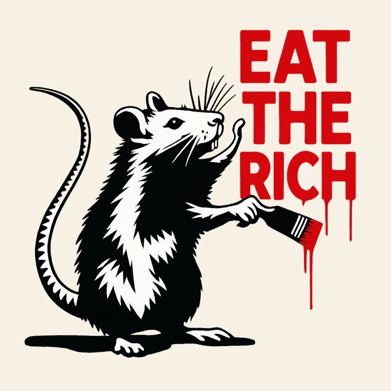 Ratte mit roter Botschaft