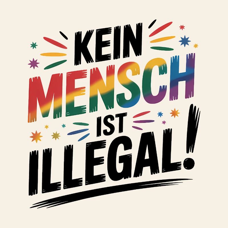 No One Is Illegal - Cool Pride Logo