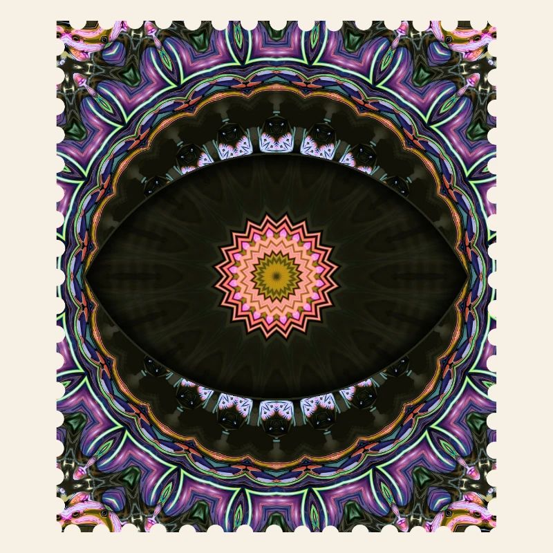 Kaleidoscope Mandala Neon Pattern