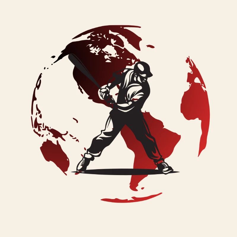 Red Globe Baseball Player