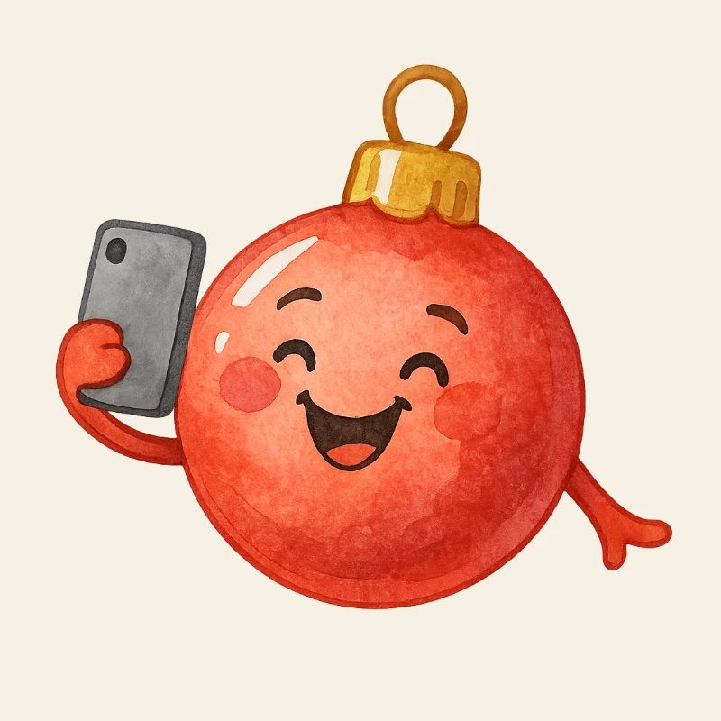 Fröhliche Weihnachtskugel Selfie