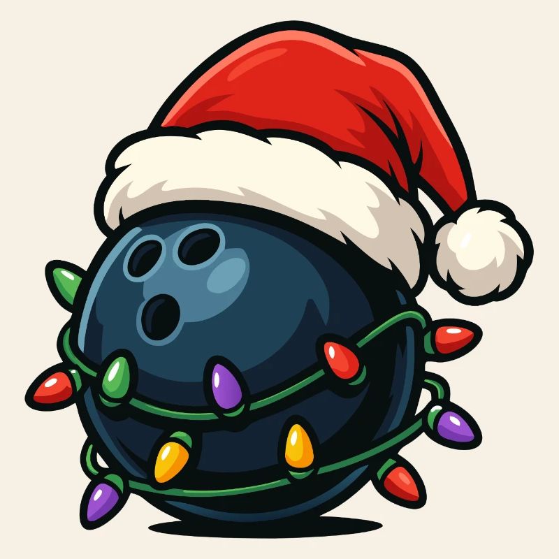 Boule de bowling drôle sur le thème de Noël