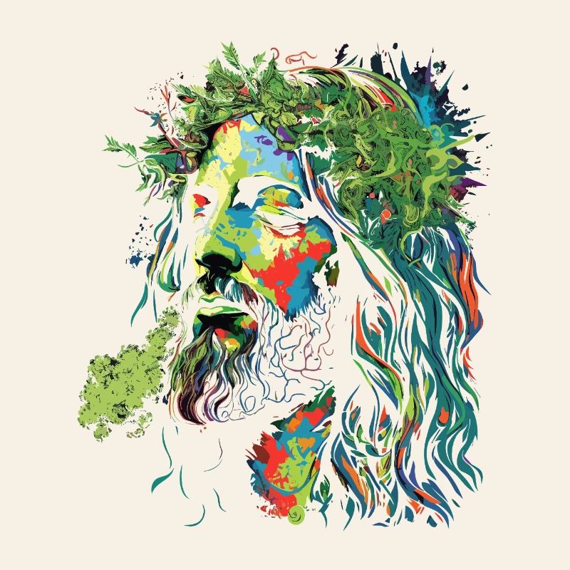Jesus Rastafari Color Explosion