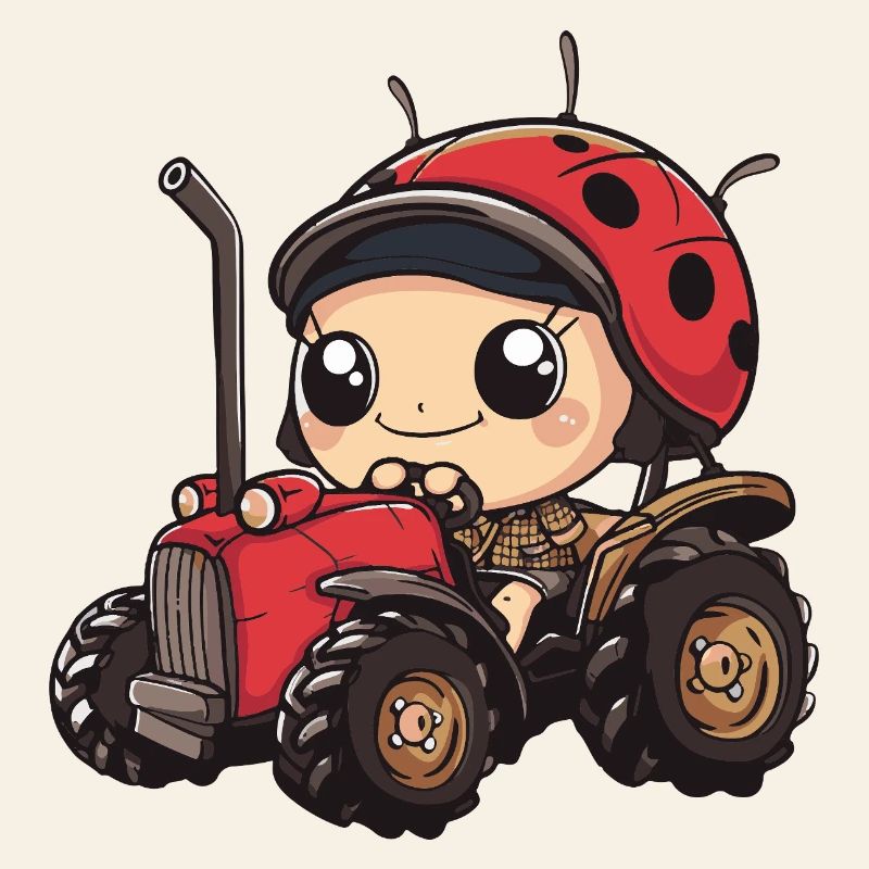 Ladybug Tractor Farmer