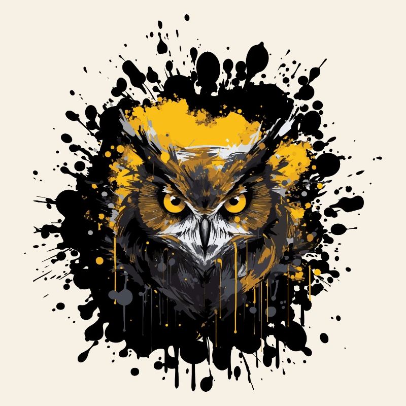 Eule Nachteule Splatter
