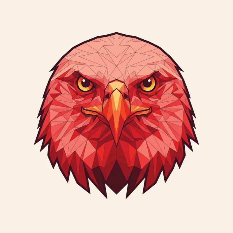 Portrait Lowpoly de l’Aigle Rouge