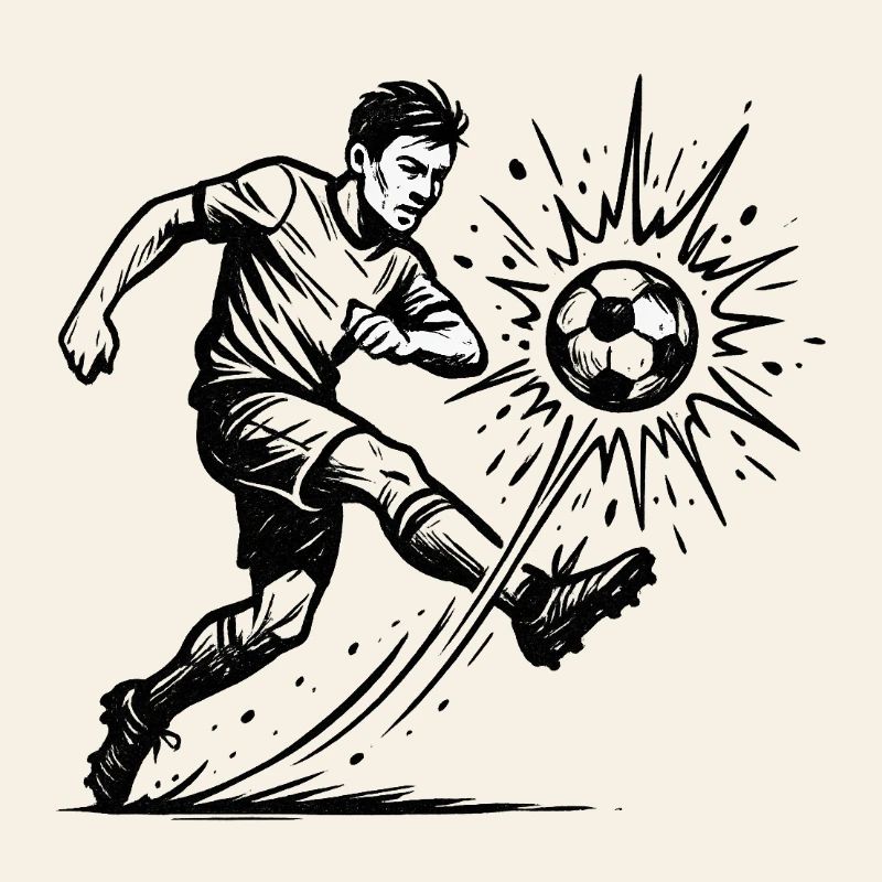 Exploding Soccer Shot Illustration