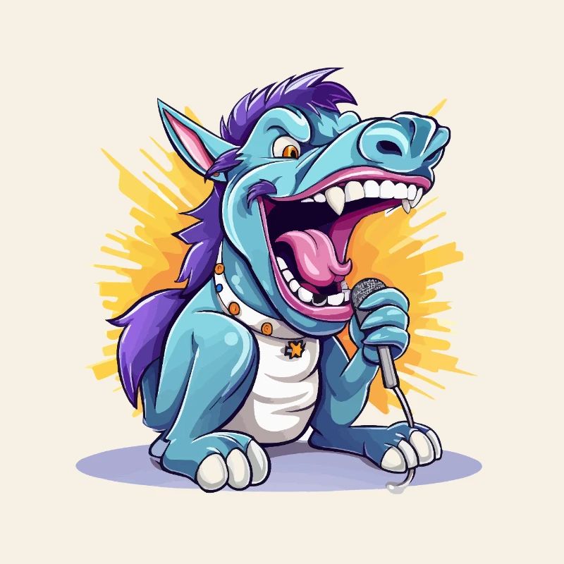 Singender Drache auf Bühne
