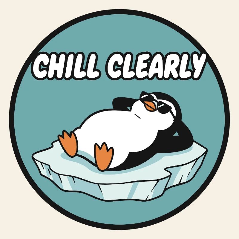Chill Clearly Pinguin auf Eis