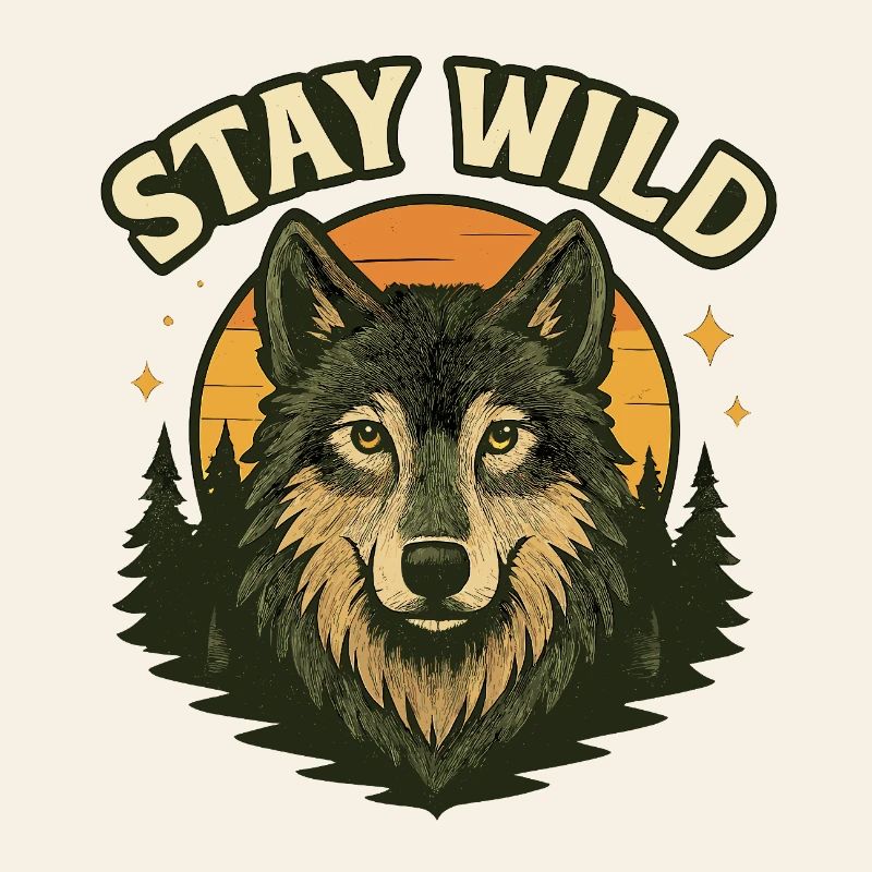 Bleib wild: Wolf im Abendwald