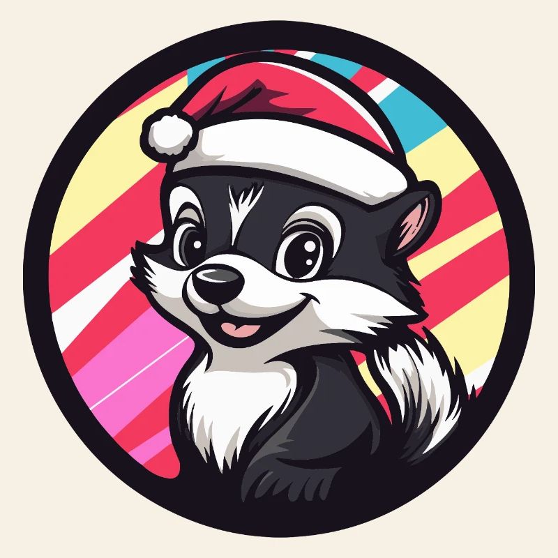 Dessin animé de Noël avec la moufette