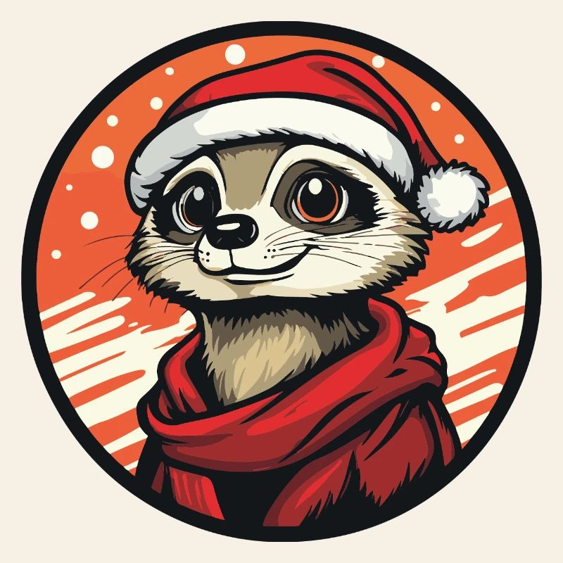 Erdmännchen  mit Santa-Hut