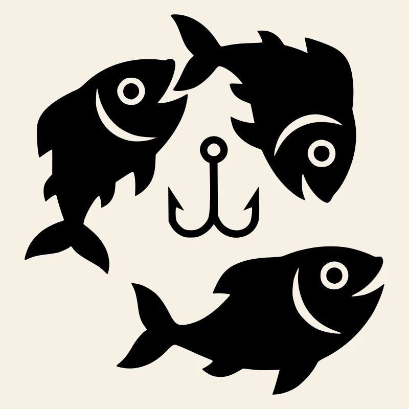 Fish Hook Circle Symbol Fishing Vector