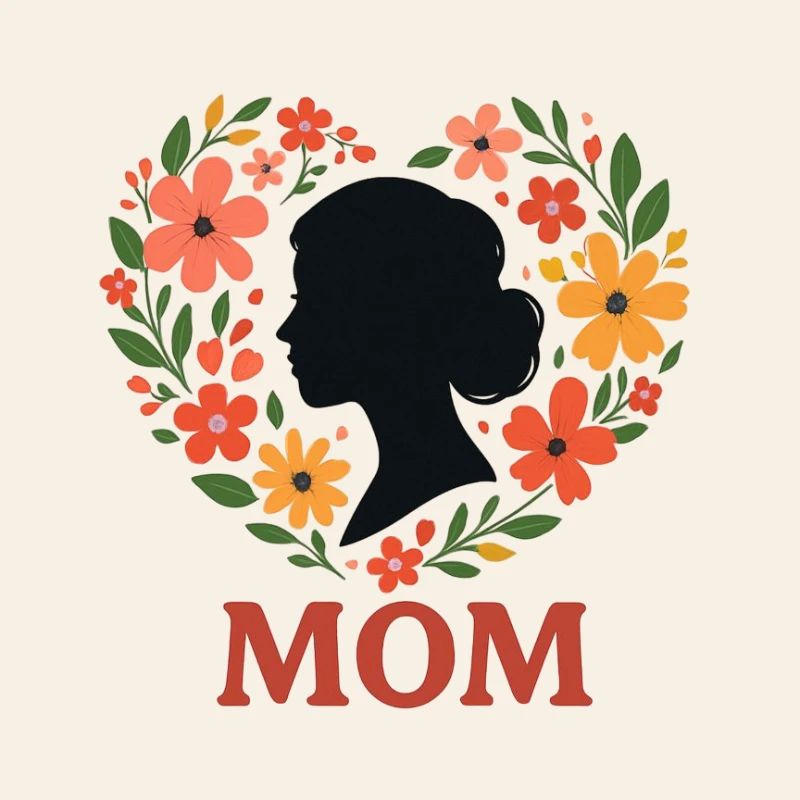 Blumenkranz Mutter Silhouette