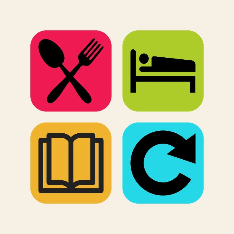 Eat Sleep Read Repeat Funny Quote Book