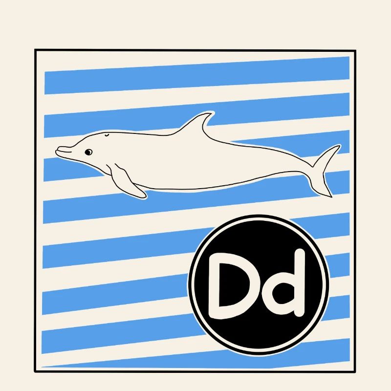 D for Dolphin Letters Learning in Primary School
