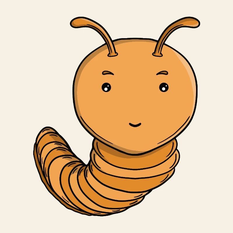 Mignonne Chenille Pourpre Pourpre Joyeuse Kawaii