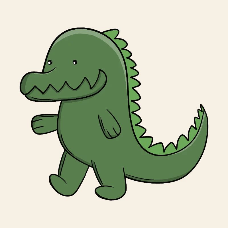 Mignon alligator vert Crocodile Kawaii heureux