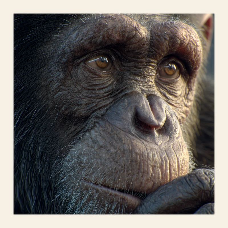 Chimpanzee Portrait – Realistic Monkey Focus
