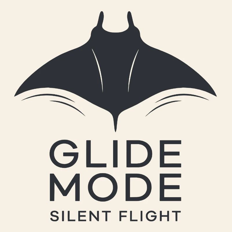 GLIDE MODE – minimalist manta ray silhouette