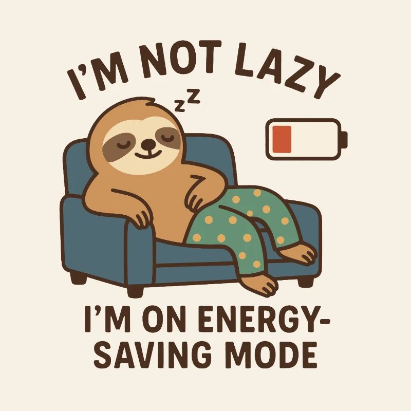 Lazy sloth in power saving mode
