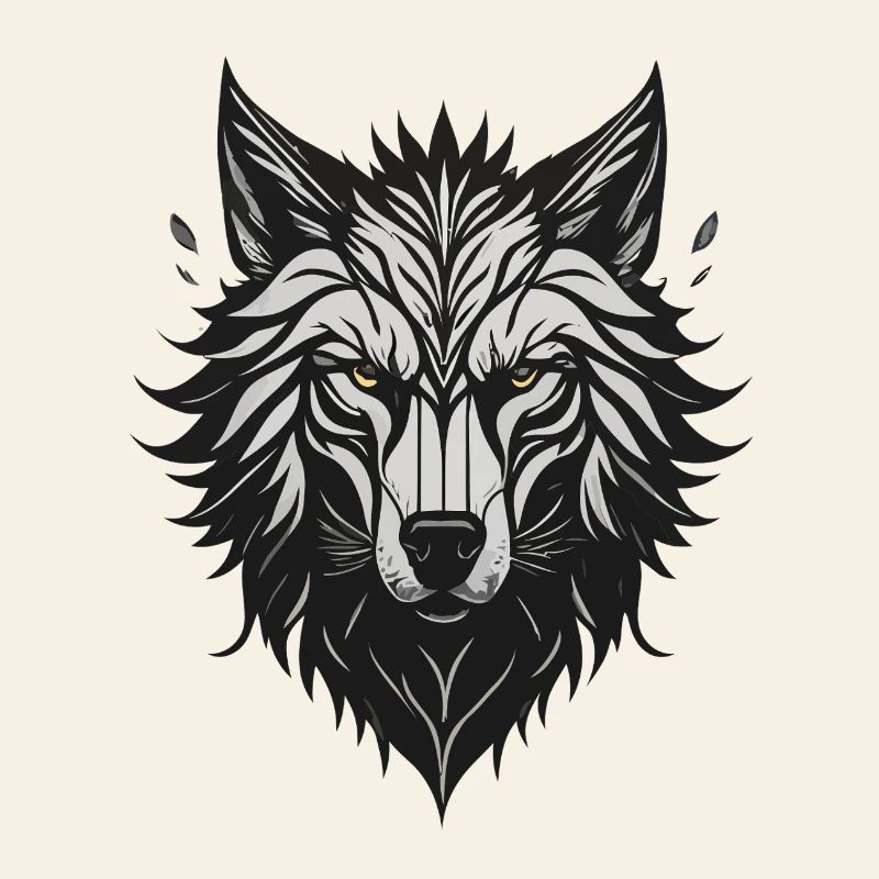 Night Stylized Wolf