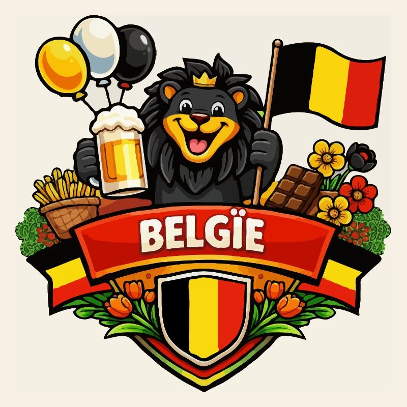 Belgium cheerful logo