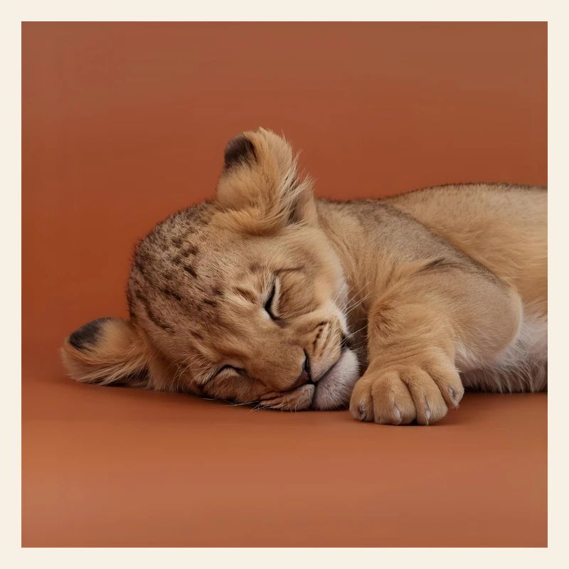 Sleeping cheetah cub