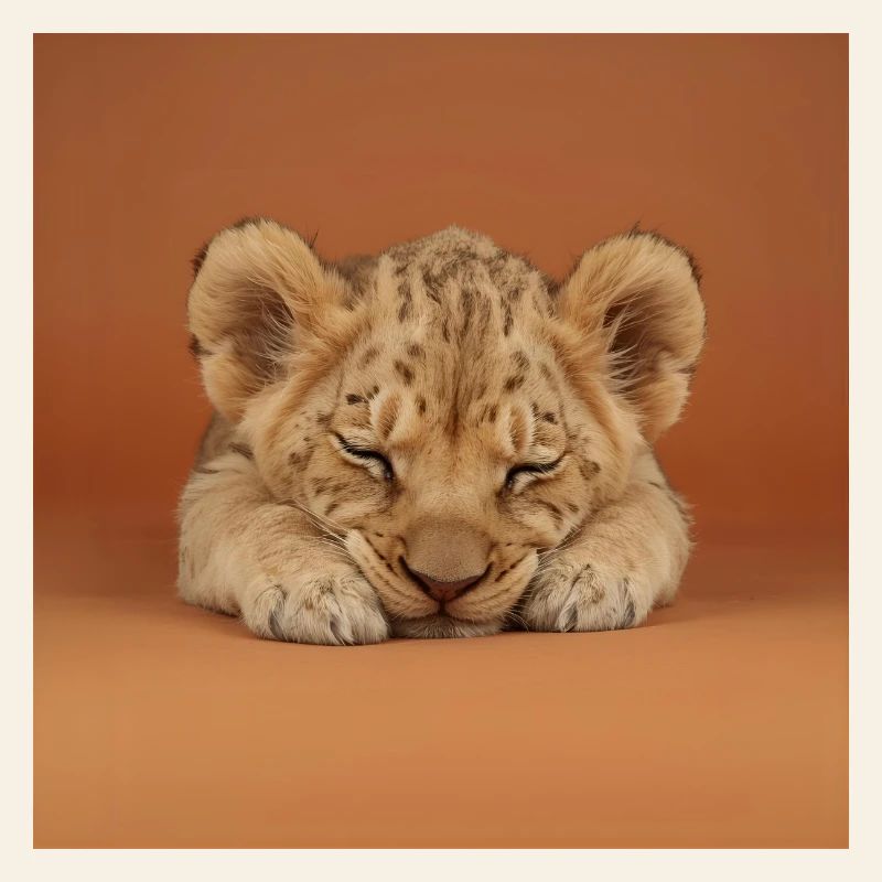 Sleeping cheetah cub
