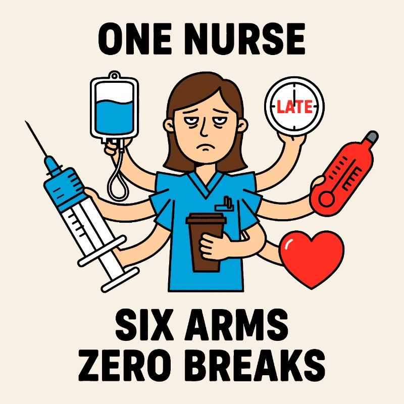 Überfordertes Multitasking-Chaos der Krankenschwester