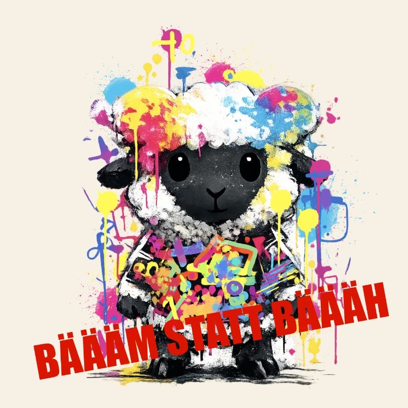 Moutons graffitis : Style urbain coloré et splendeur