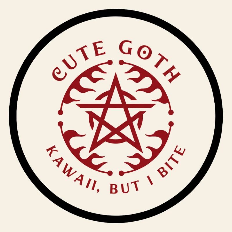 Cute Goth Pentagram Crest