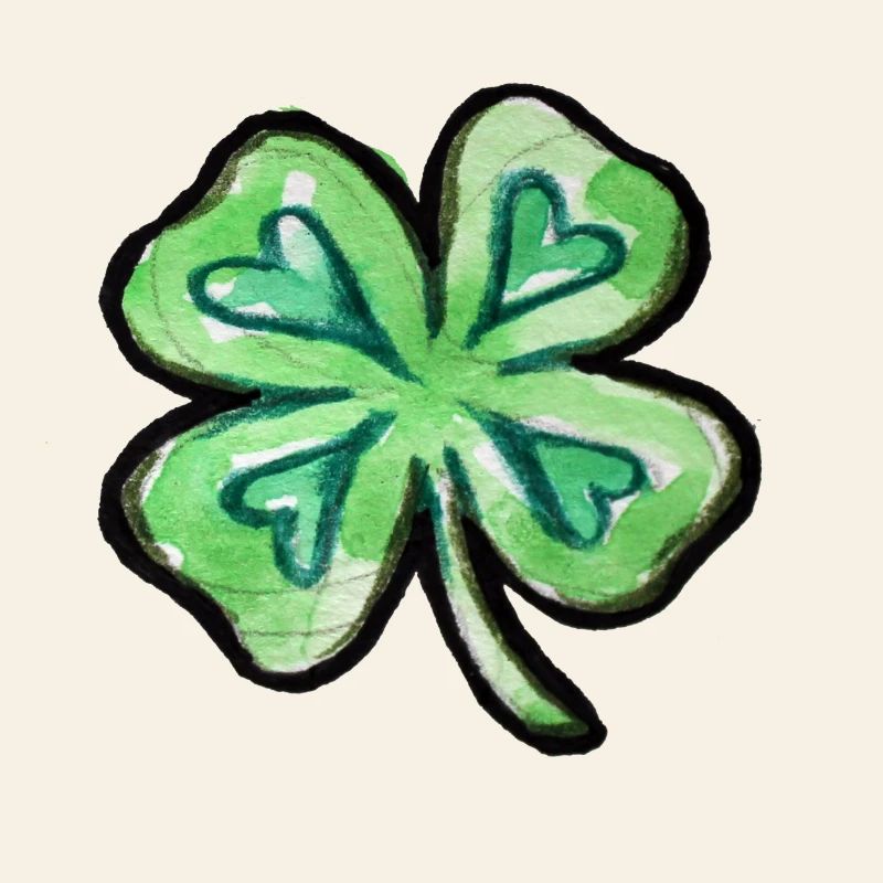 Trèfle aquarelle lime
