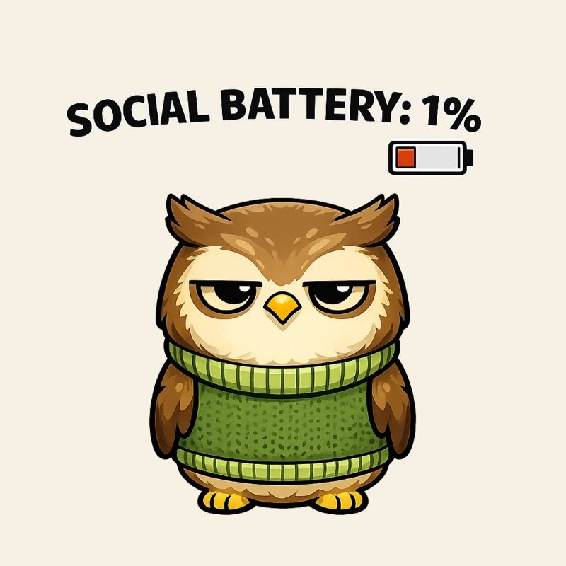 Eulenpullover 1% Akku Humor