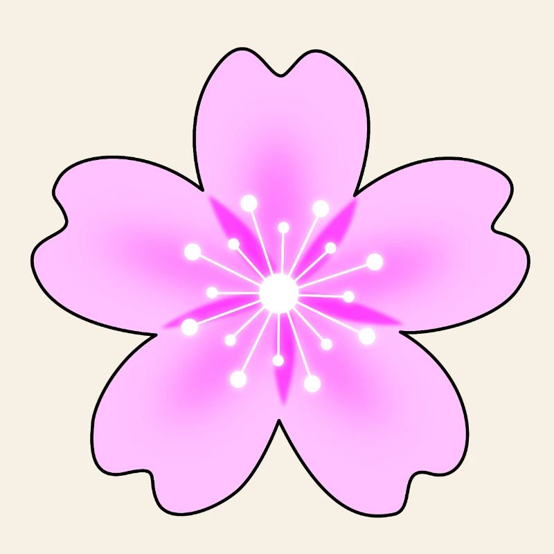 Fleur rose avec des rayons néon
