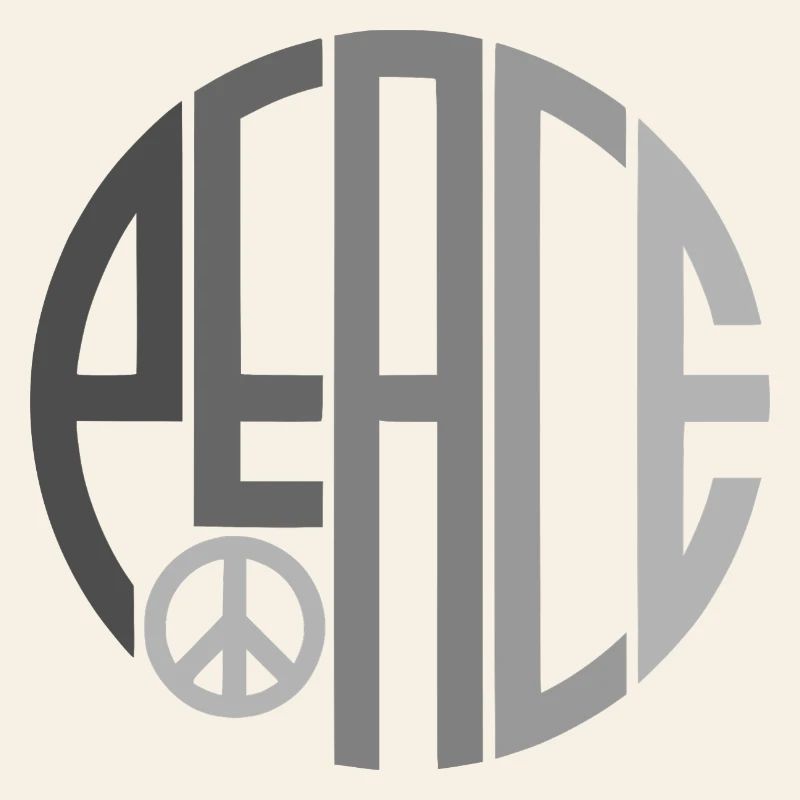 Circle Typography Peace with Peace Sign