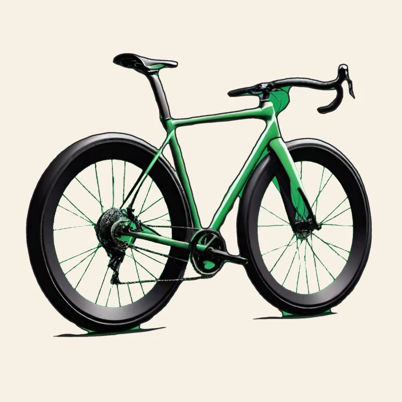 Vélo de route style néon vert