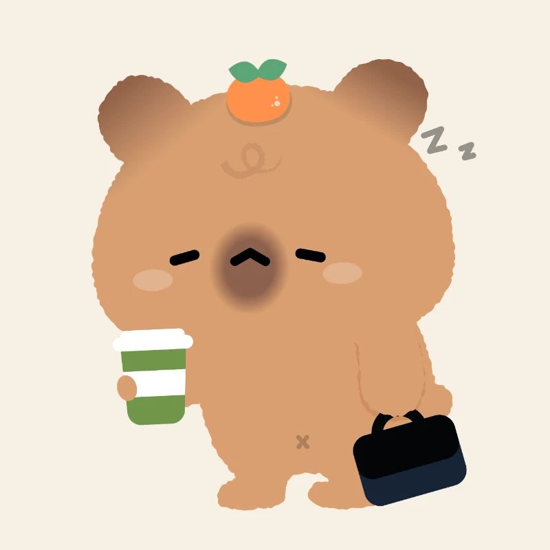 Tired Capybara with Coffee