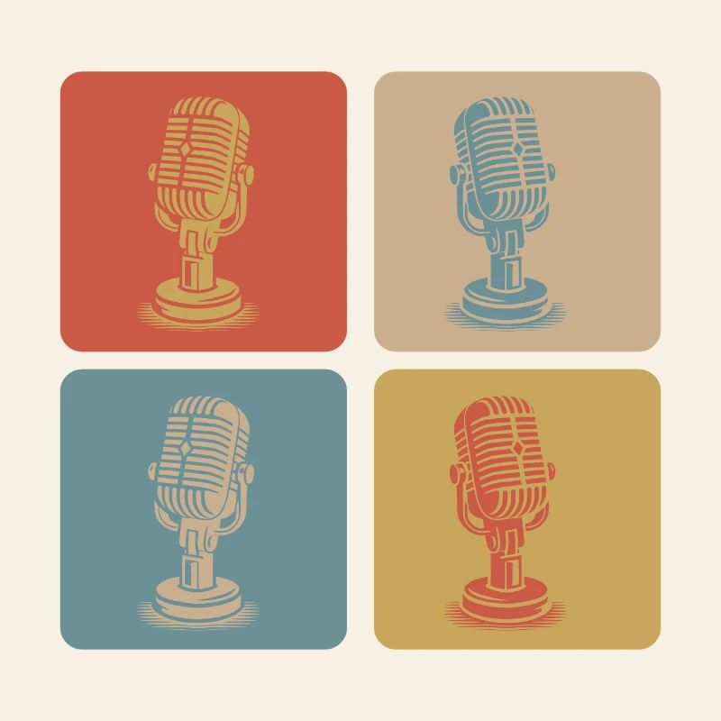 Retro Microphone Pop Art