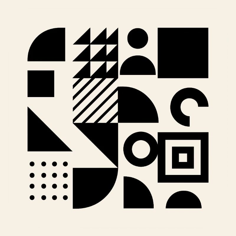Geometric Collage Block Art