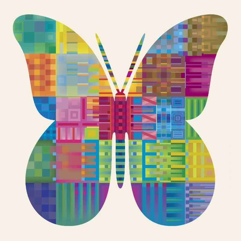 Colorful Patchwork Butterfly