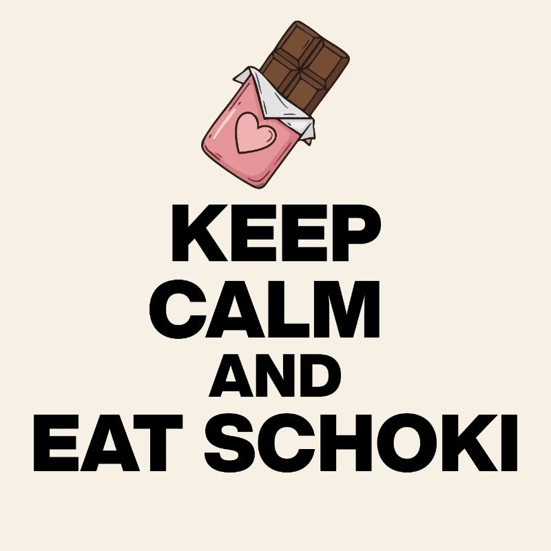 KEEP CALM AND EAT SCHOKI, SCHOKO JUNKIE GESCHENK