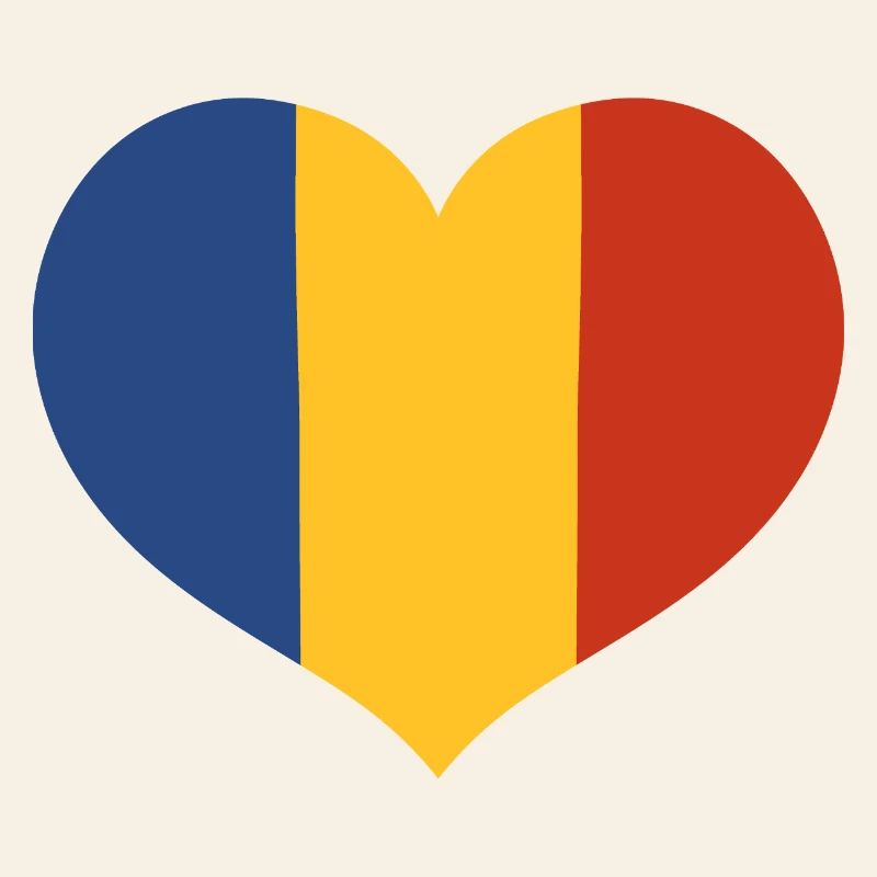 Cœur du drapeau roumain