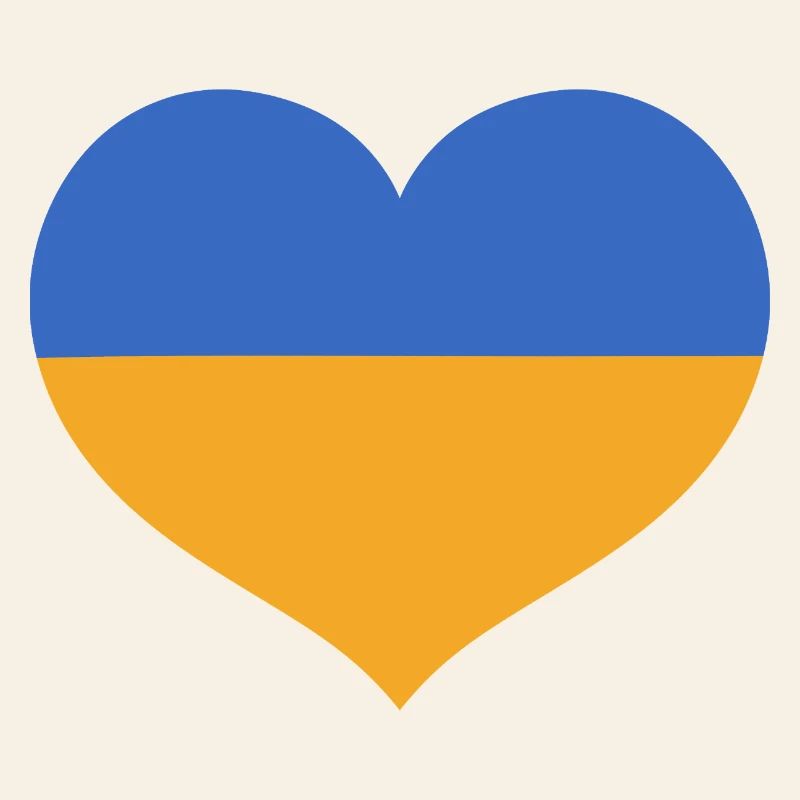 Cœur du drapeau aux couleurs ukrainiennes