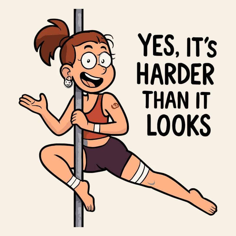 Dessin animé de pole dance – Plus difficile qu’il n’y paraît